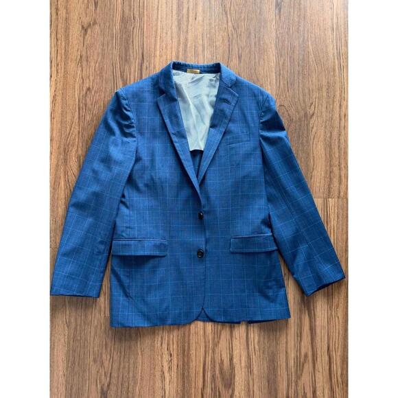 Brooks Brothers Regent Fit Men's Two-Piece Suit 39R W34/L34 Checkered Blue Suit